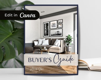 Real Estate Buyer Guide Templates, INSTANT DOWNLOAD, Real Estate Marketing, Home Buyer Roadmap, Real Estate Templates, Navy Blue - RNB1
