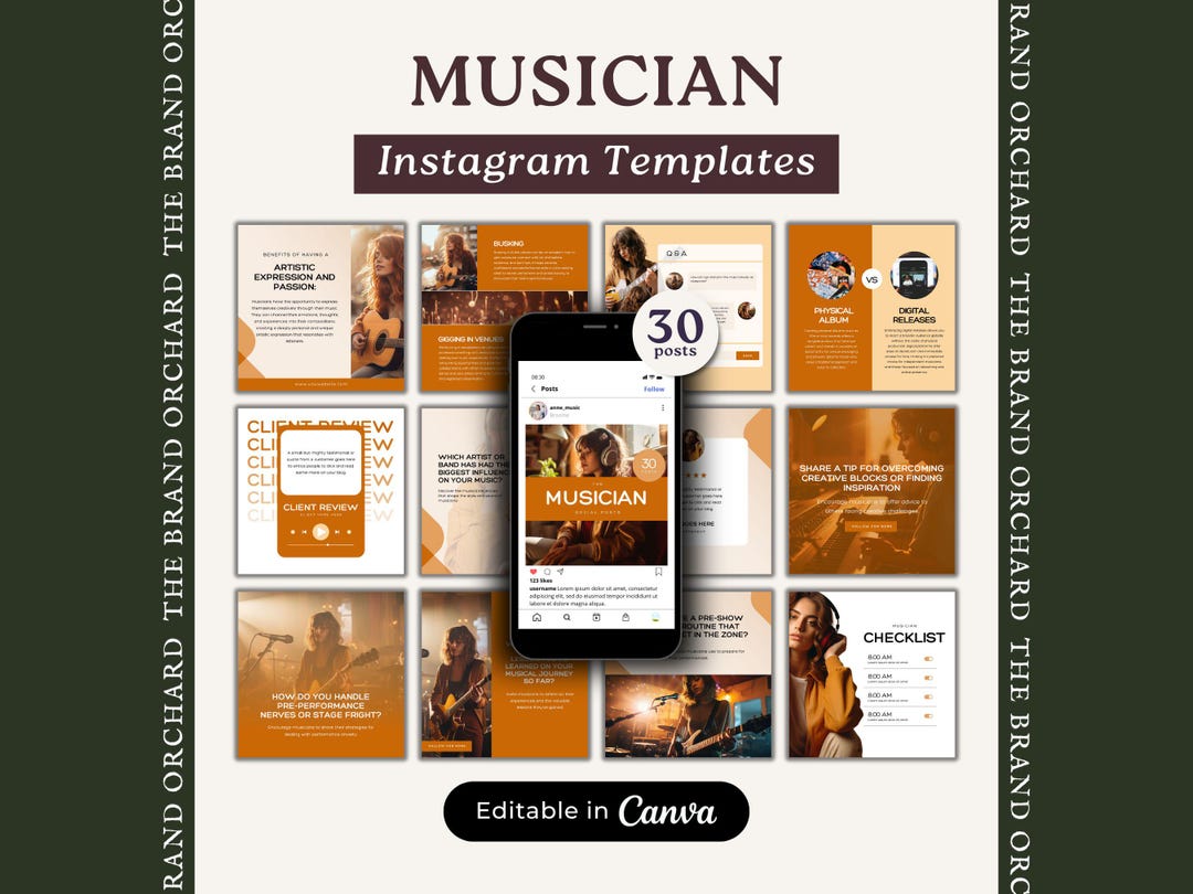 Musician Social Media Post Template, INSTANT DOWNLOAD, Singer Social ...