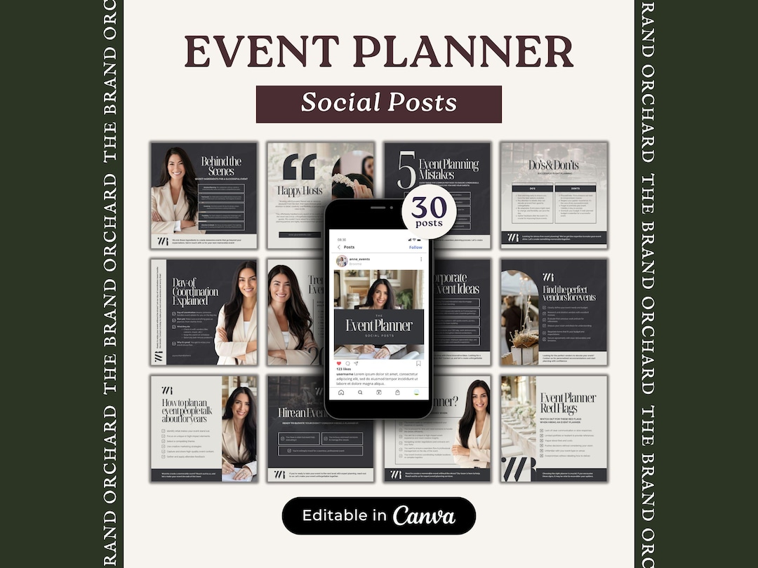Event Planner Instagram Posts, INSTANT DOWNLOAD, Wedding Planner, Event ...