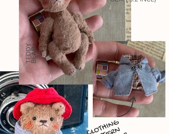 Miniature Teddy Bear Pattern with Clothes - Artist Teddy Bear Sewimg Pattern - Create Your Own Handmade Plushies & Toy - PDF Custom Teddy