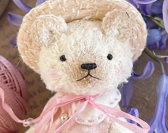 Unique Artist-Made Mini Teddy Bear : Collectible Plush Toy - Ideal Guft for Collectors , Adorable Stuffed Animal