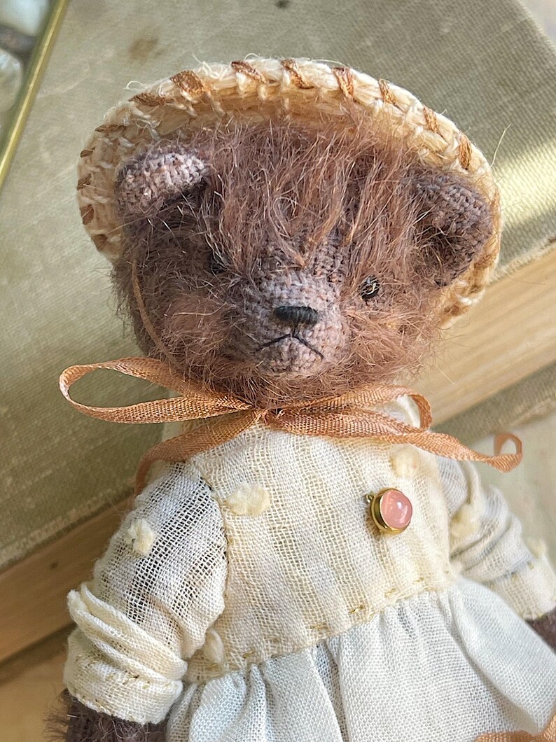 OOAK Handmade Mihair Teddy Bear Miniature Figurine for Collectors