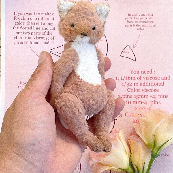 Fox Toy Sewing Pattern - Handmade Plushie  Fox  - Instant Download PDF - Fox Toy Pattern For Sewing Enthusiasts - Teddy Bear Fox Pattern