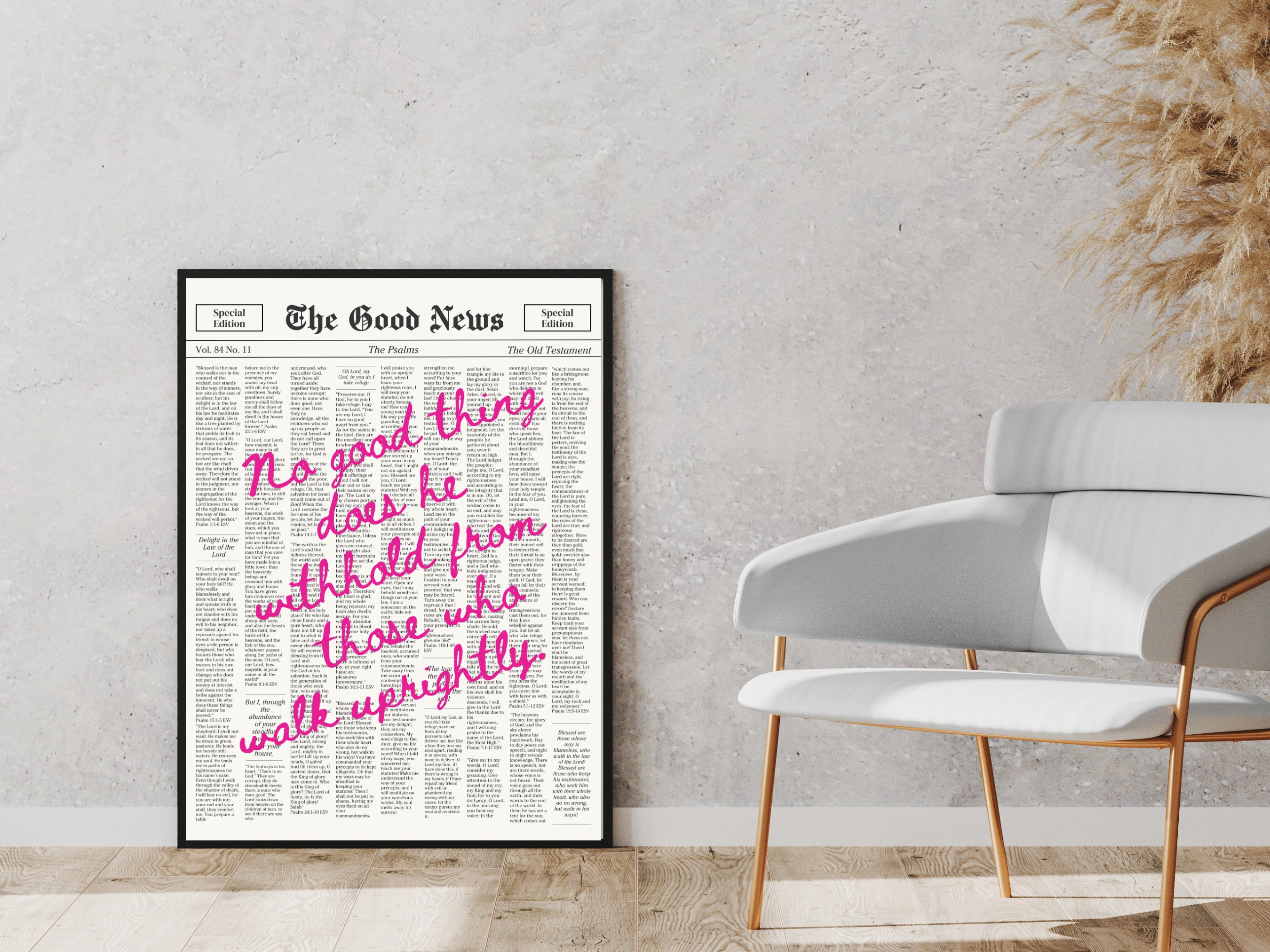 Modern Scripture Wall Art Bible Verse Newspaper Print