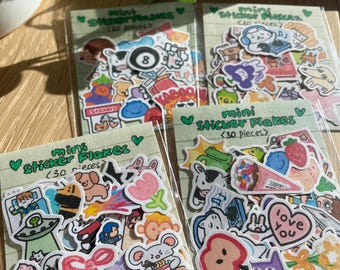 Mini Mystery Sticker Flake Grab Bag | Paper random kawaii cute stickers pack journalling  scrapbooking