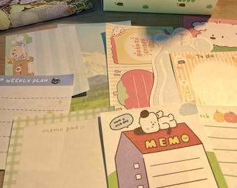 Memo sheet mystery grab bag | memo note pad kawaii japanese korean style | stationary gift scrapbooking pages paper decoration animal