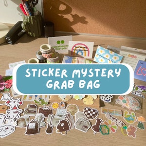 Mystery Stationary Sticker Grab Bag | Cute Korean Stickers Scrapbooking Journalling