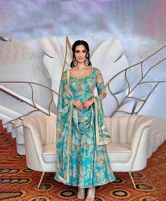 Ramzan Eid Special Pakistani Anarkali Readymade Flared Long Dress