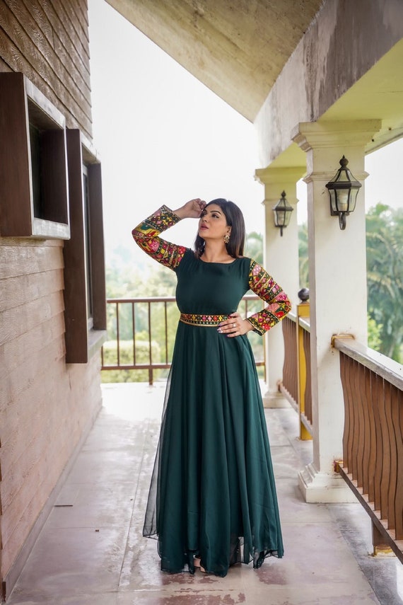 INDIAN DESIGNER PRESENTING NEW PRINTED ANARKALI GOWN WITH DUPATTA FOR PARTY  WEAR | eBay