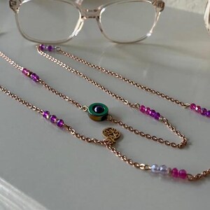 Purple Beaded Fashionable Eyeglass Chain, Adorable Eyeglass Lanyard