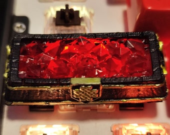 Tecla Enter personalizada Fire-Crystal Transparente 2.25u, feita à mão, de alta qualidade, com animação exclusiva. Item colecionável.