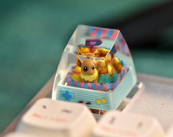 Teclas personalizadas hechas a mano de alta calidad de Young Eeveelution, coleccionables, animación única, teclas mecánicas personalizables, juguete de regalo.