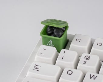 Lindo bote de basura ecológico, teclas mecánicas coleccionables, único, personalizado, de alta calidad, hecho a mano, regalo de juguete