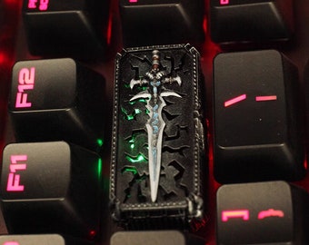 WOW Frostmourne Shadowmourne Lich King World of Warcraft Tecla personalizada Back Space Feita à mão Única Personalizada Tecla mecânica