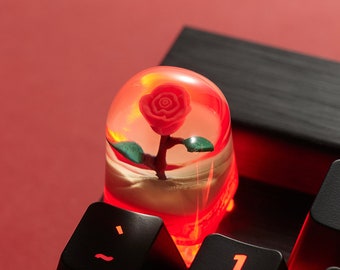 Serie Cuentos de Hadas El Principito Cúpula de Rosas Teclas Personalizadas Alta Calidad Hechas a Mano Animación Única Teclas Mecánicas Personalizadas