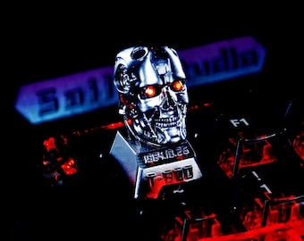 Teclas mecânicas personalizadas para o brinquedo colecionável clássico Terminator T800 Death-bot Mech Skull.