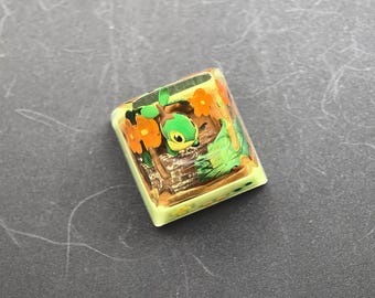 Lindo Pokémon Turtwig Ketchum Pika, teclas personalizadas hechas a mano de alta calidad, coleccionables, únicas, animación, teclas mecánicas personalizadas, regalo, juguete