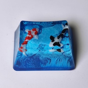 Koi Fish Pond Ancient China Custom 1.25u Ctrl Key Keycap Handmade High Quality Unique Animation Personalized Mechanical Keycaps Collectible