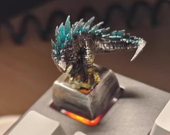 Teclas personalizadas artesanais de alta qualidade do filme Godzilla, monstro Daikaiju Kaiju, colecionáveis, exclusivas, de animação, para personalizar.