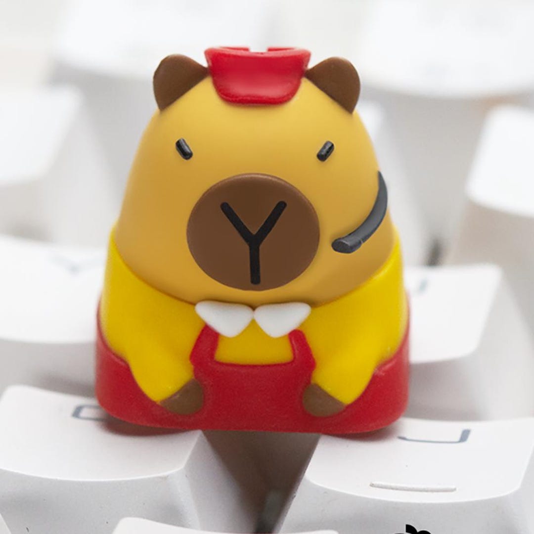 Cute Fast Food Capybara Custom Mechanical Keycap Handmade Collectible ...