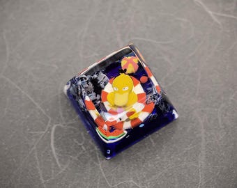 Teclas personalizadas feitas à mão do Pokémon Psyduck Ketchum Pika, colecionáveis, exclusivas, de animação, para presente ou brinquedo.