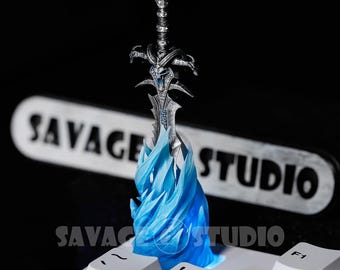WOW Frostmourne Lich King Arthas Custom Keycap Alta Qualidade Feito à Mão Colecionável Animação Única Personalizada Keycaps Mecânicas PC-Gaming