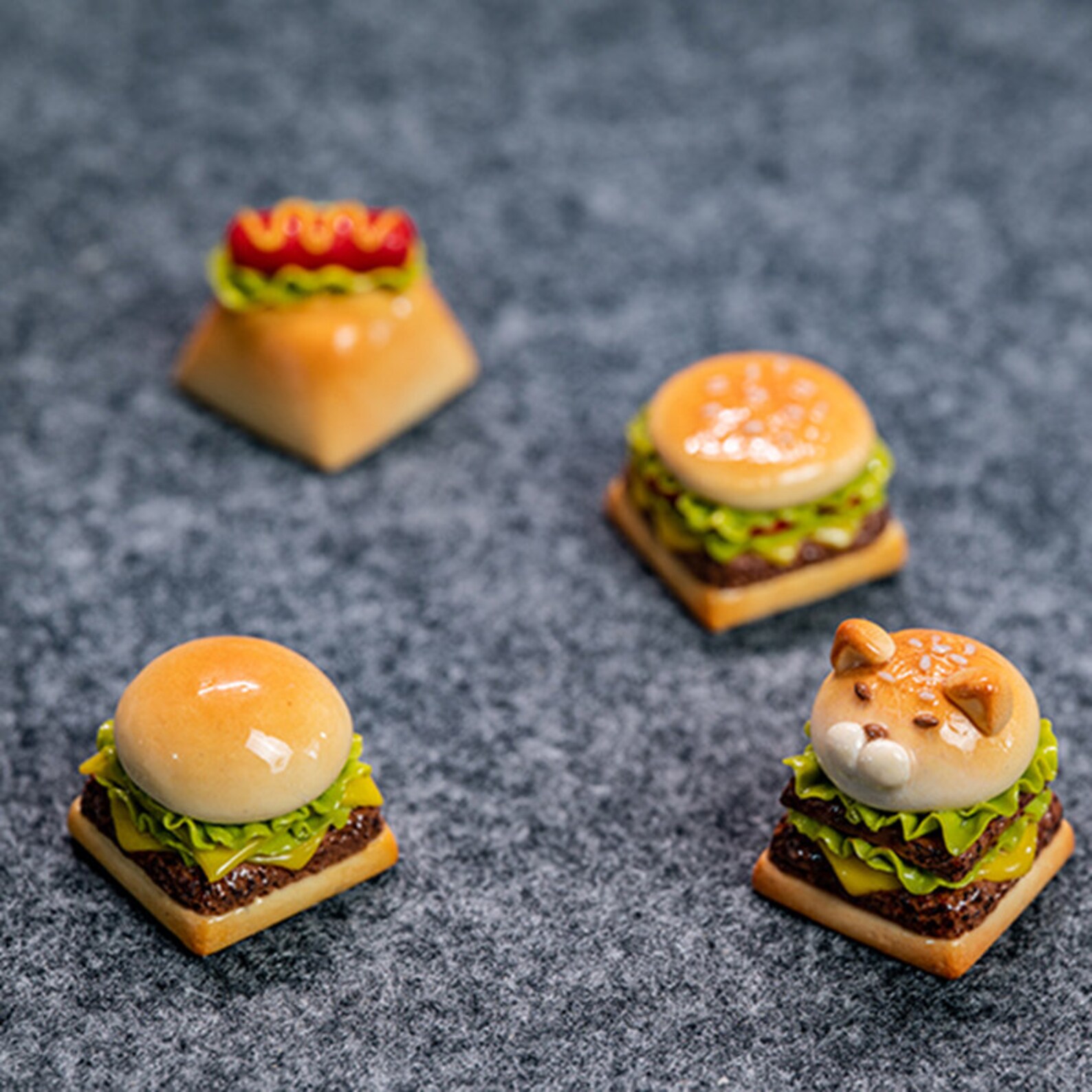 Burger Cheese Burger Puppy Head Burger Hotdog Custom Keycap High ...