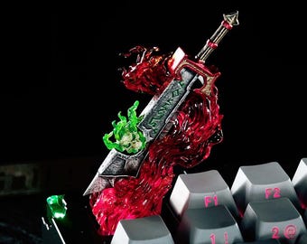 Teclas mecânicas personalizadas e fofas para WoW Fluorescence Corrupted AshBringer Classic - Item colecionável personalizado de alta qualidade, feito à mão - Brinquedo para presente