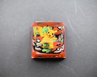 Teclas personalizadas de Pikachu Ketchum Pika de alta calidad hechas a mano, coleccionables, animación única, teclas mecánicas personalizables, juguete de regalo