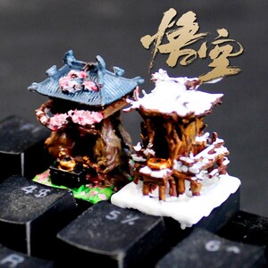 Cute Custom Mechanical Keycaps For Black Myth Wukong Temple of Local God of the Land Collectible Customized High Quality Handmade Gift Toy