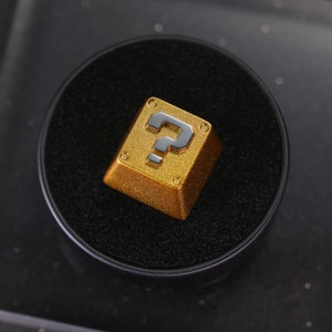 Super Mario Bros Custom Keycap Aluminum Alloy High Quality Handmade Unique Animation Personalize Mechanical Keycaps Question Mark
