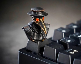Plague Doctor Lovecraft Cthulhu Horror Custom Keycap Handmade Unique Collectible Personalized Mechanical Keycaps Grimdark Mythos Cultist