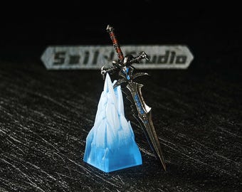 Teclas personalizadas de metal e não metal do WoW Frostmourne Lich King Arthas. Teclas mecânicas colecionáveis de alta qualidade, feitas à mão.