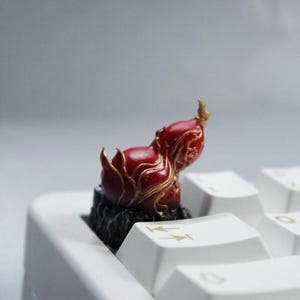Black Myth: Wukong Monkey Fire Red Gourd Custom Keycap High Quality Handmade Unique Animation Collectible Personalize Mechanical Keycaps