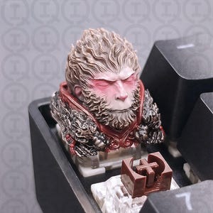 Black Myth: Wukong Monkey Face Statue Custom Keycap High Quality Handmade Unique Animation Collectible Personalize Mechanical Keycaps