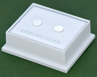 Sterling Silver Flat Stud Earrings in Gift Box, Dainty Studs, Silver Flat Earrings, Minimalist Jewellery