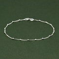Genuine 925 Sterling Silver Satellite Saturn Curb Chain with 2mm Beads 8.5", 10" Anklet