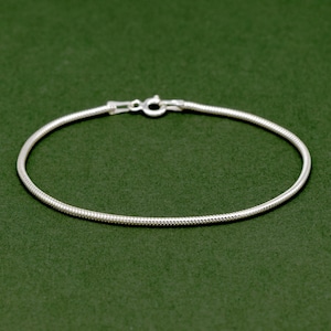 Sterling Silber 1,6 mm Schlange Kette Fußkettchen, 8,5 Zoll, 10 Zoll, minimalistisch Fußkettchen, zierliche Fußkettchen, Silber Fußkettchen, Kette Link Fußkettchen, Geschenk für sie