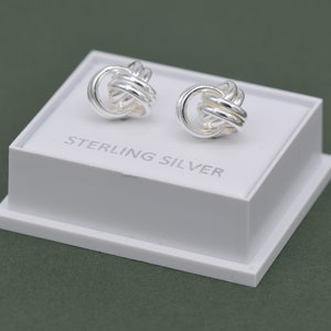 Genuine 925 Sterling Silver Knot Studs/Earrings In Gift Box