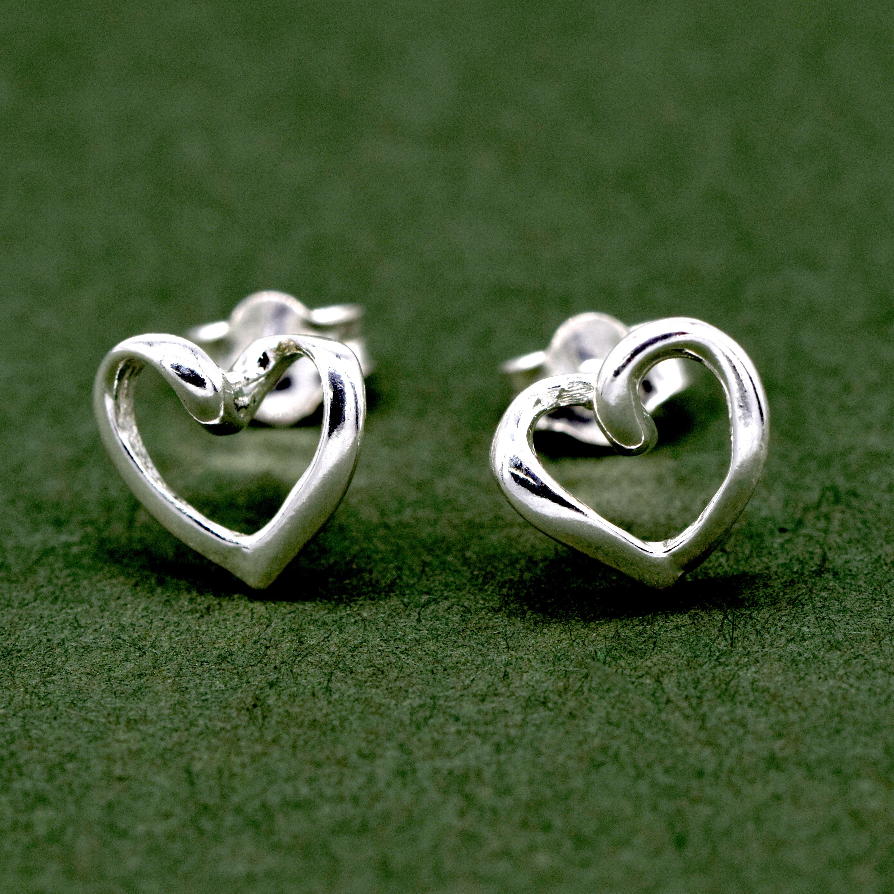 925 Sterling Silver Heart Studs, Heart Earrings, Dainty Heart