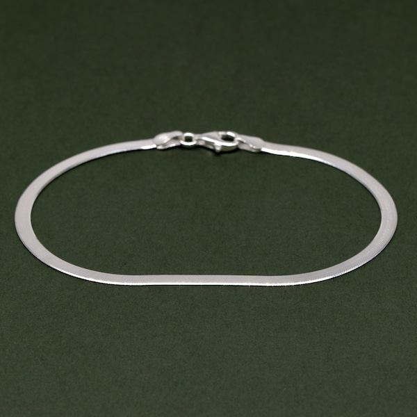 Genuine 925 Sterling Silver 3.5mm Herringbone Anklet Minimalist Jewellery