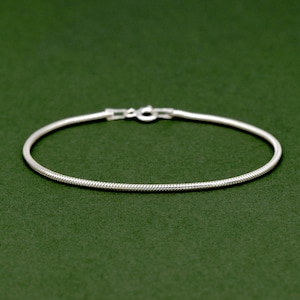 Genuine 925 Sterling Silver 1.6mm Snake Chain Bracelet 6” | 7” | 8” Simple Minimalist Jewellery Perfect for Charms & Pendants