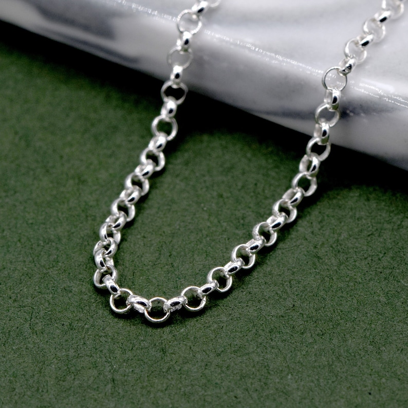 925 Sterling Silver Rolo Chain Necklace, Minimalist Jewellery, Dainty Necklace, Everyday Necklace, Gift for Her image 2