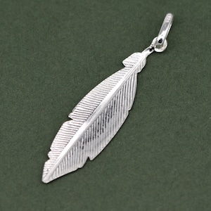Sterling Silver Feather Pendant, Boho Charm Necklace, Nature Inspired Jewelry, Bird Feather Charm, Gift for Her