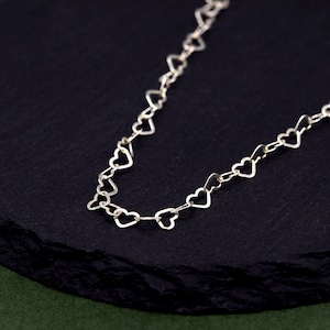 Collier en argent sterling 925 avec chaîne à maillons en forme de cœur de 3 mm Bijoux minimalistes pour elle