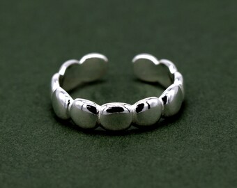 Genuine 925 Sterling Silver Bubble Toe/Adjustable Ring