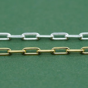 Gold Plated Sterling Silver and Sterling Silver Paperclip Chain Bracelet, Modern, Delicate Chain Bracelet, For Women, Gift For Her