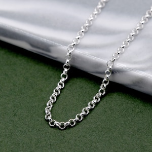 925 Sterling Silver Rolo Chain Necklace, Minimalist Jewellery, Dainty Necklace, Everyday Necklace, Gift for Her image 1