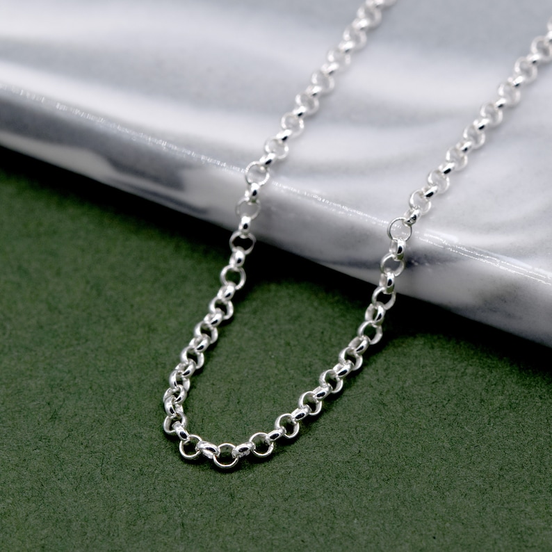 925 Sterling Silver Rolo Chain Necklace, Minimalist Jewellery, Dainty Necklace, Everyday Necklace, Gift for Her image 1