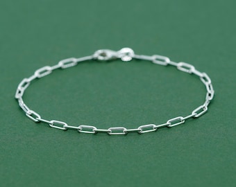 Sterling Silver Paperclip Chain Bracelet, Modern  Bracelet, Delicate Chain Bracelet, Bracelet For Women, Gift For Her